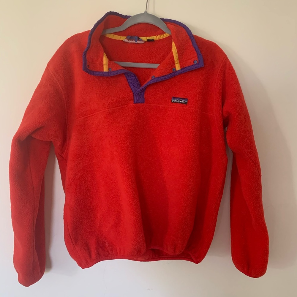 Vintage 90s Red Patagonia Pullover Fleece
